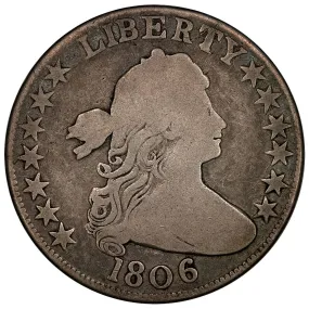 1806 Draped Bust Half Dollar K6/Stem - Overton 105 (R2) - Good+