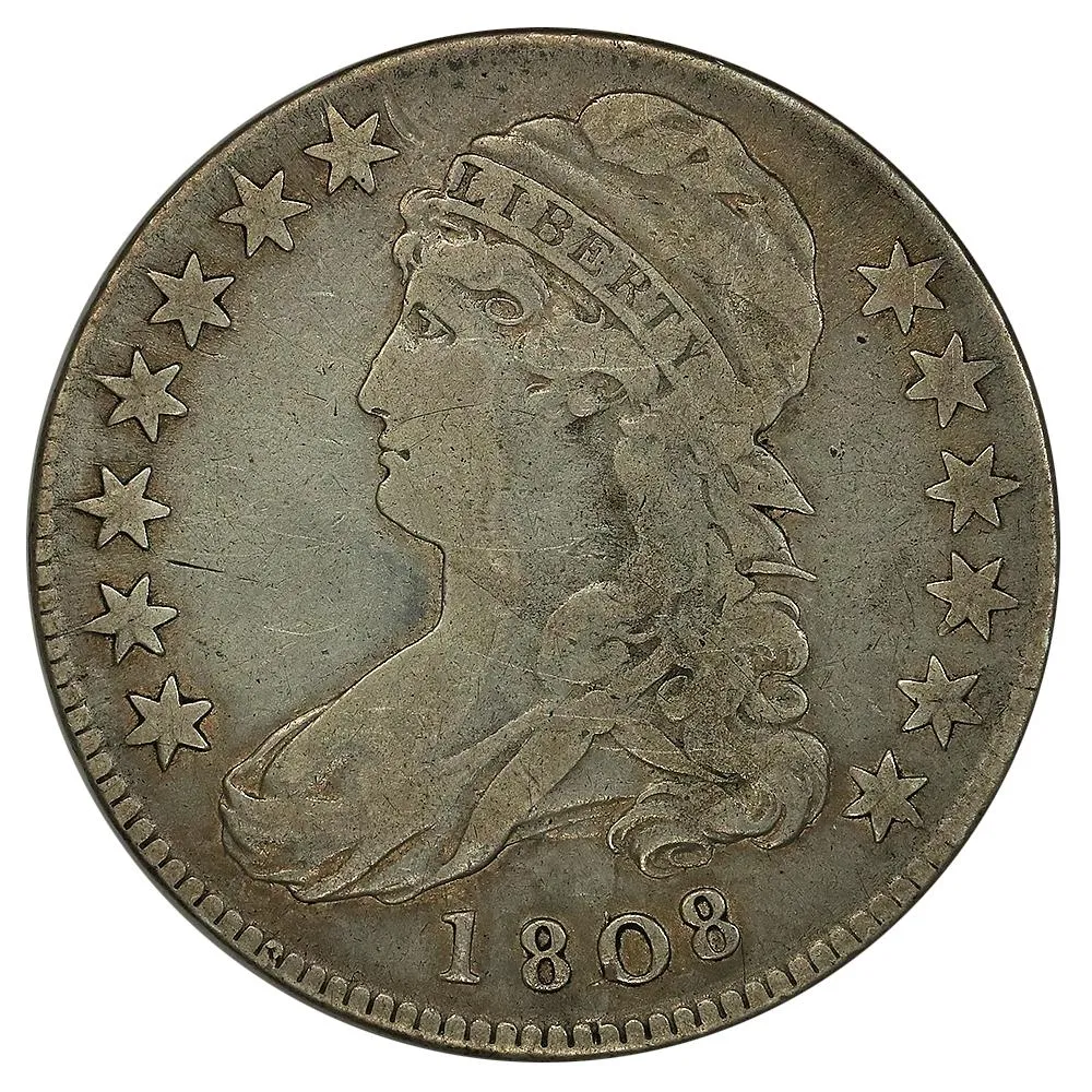 1808 Capped Bust Half Dollar - Overton 102a [R2] - Fine