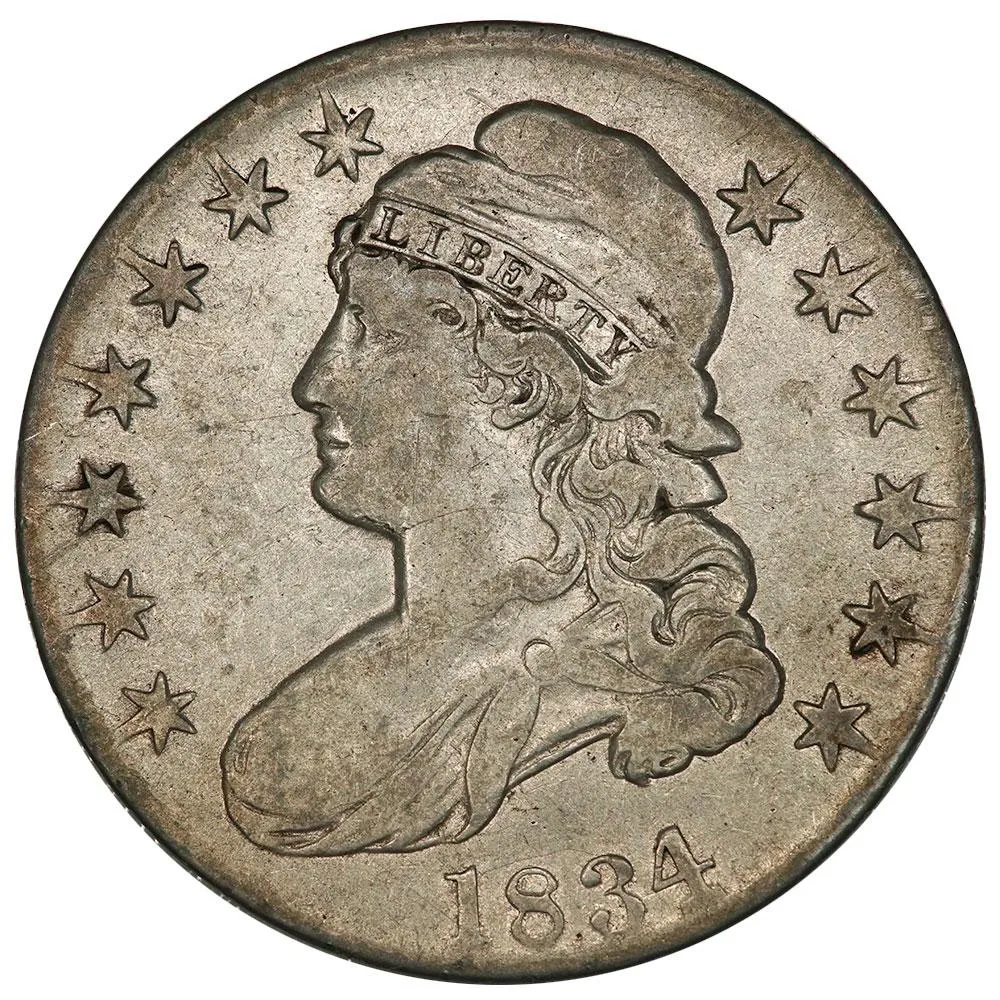 1834 LD/LL Capped Bust Half Dollar - Overton 103 LDS [R2] - Very Fine