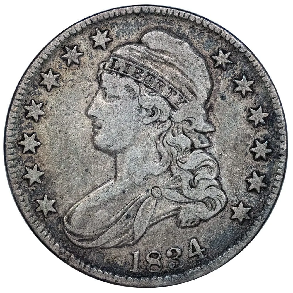 1834 LD/SL Capped Bust Half Dollar - O.104 [R2] - Very Fine