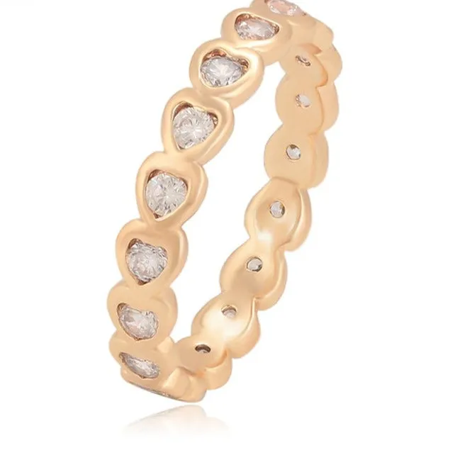 18k Gold Plated Heart Ring Band