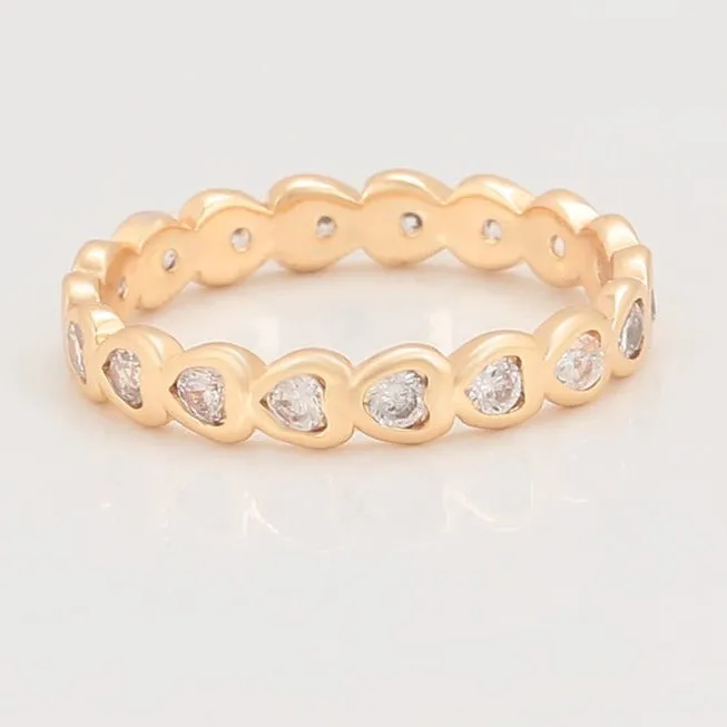 18k Gold Plated Heart Ring Band