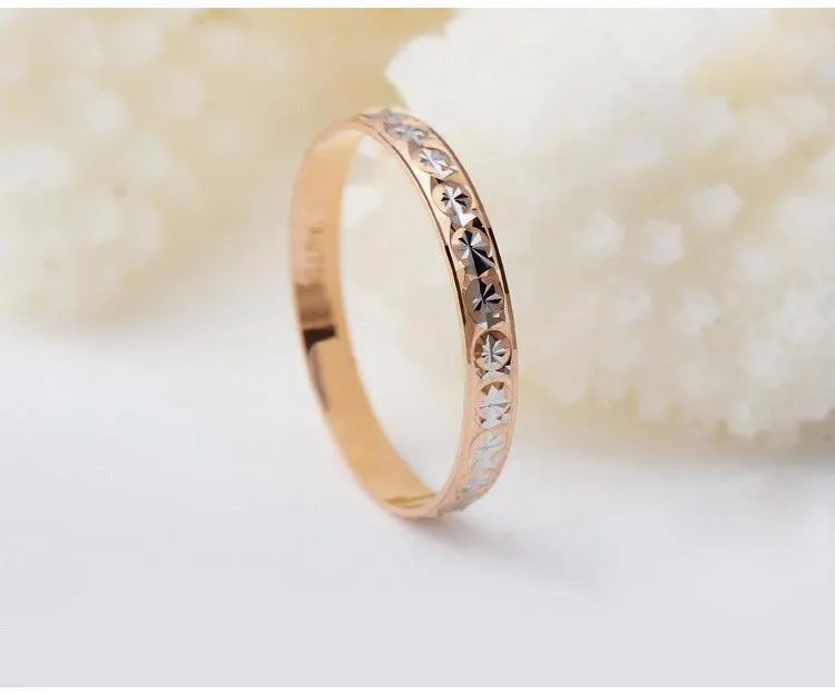 18K Pure 750 Solid Rose Gold Band Ring