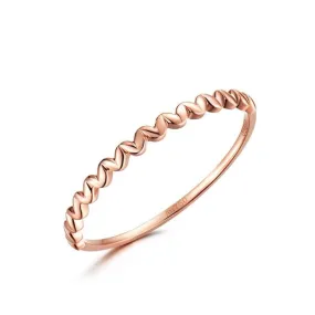 18K Pure Solid Rose Gold Ring