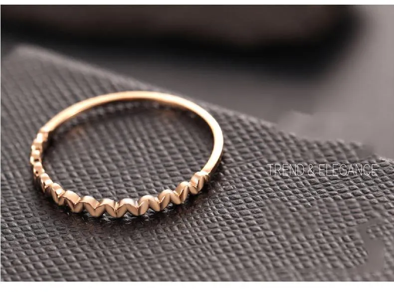 18K Pure Solid Rose Gold Ring