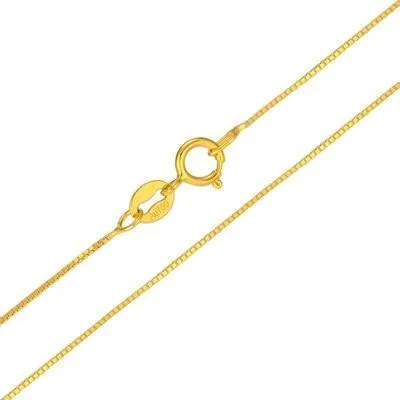 18K Pure Tri-Gold Thin Chain Necklace