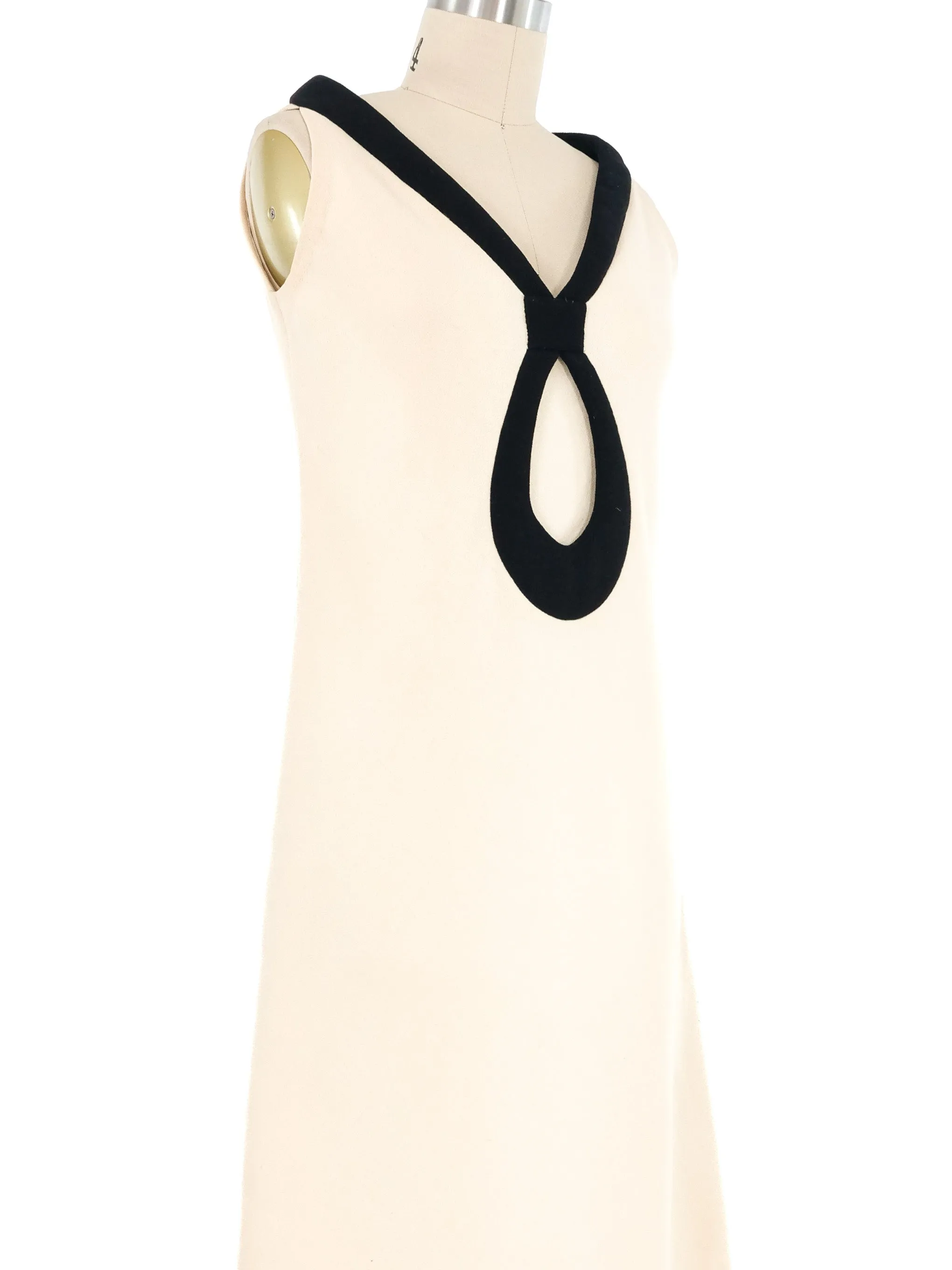 1960s Pierre Cardin Ivory Space Age Maxi Dress