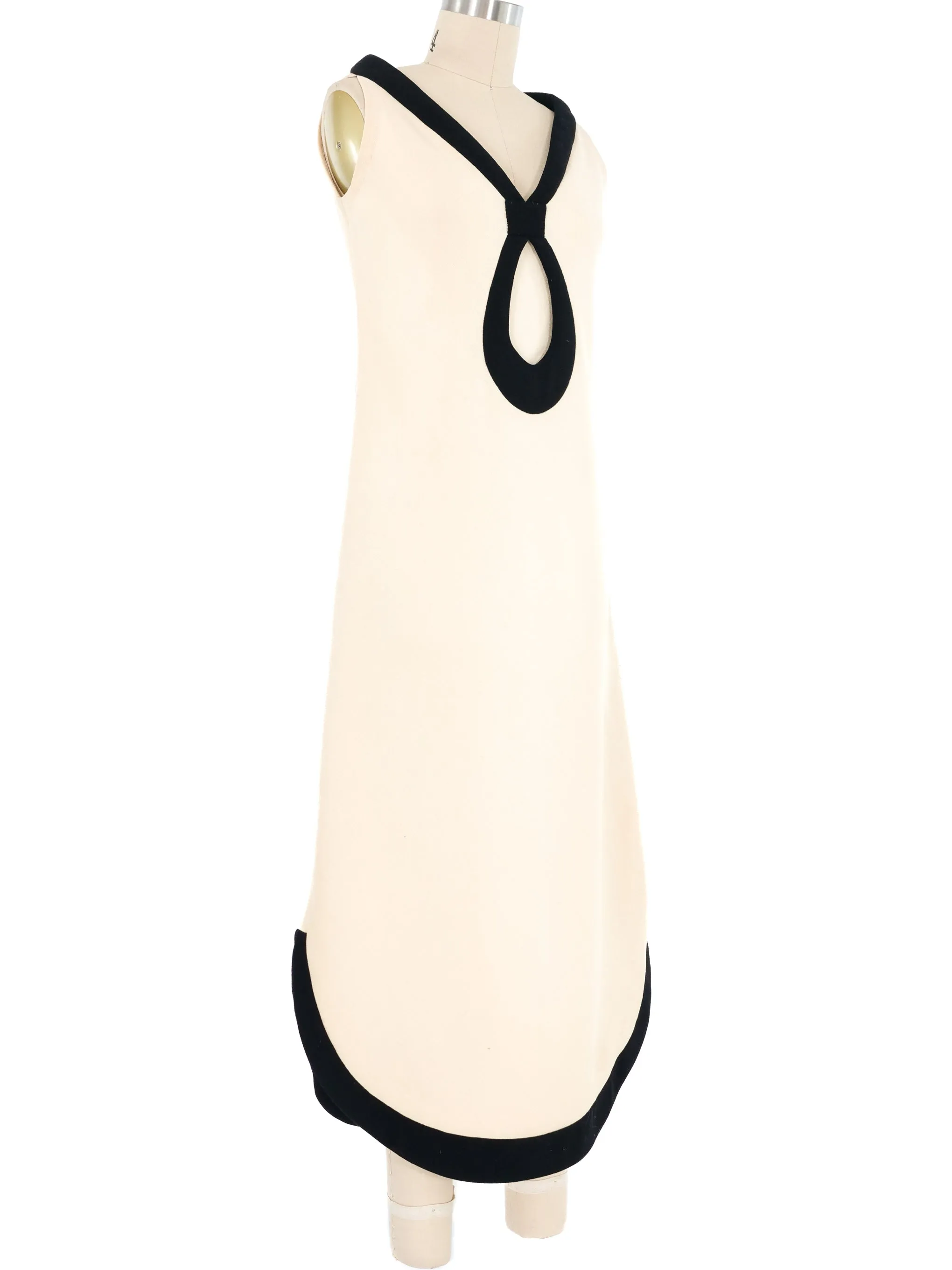 1960s Pierre Cardin Ivory Space Age Maxi Dress