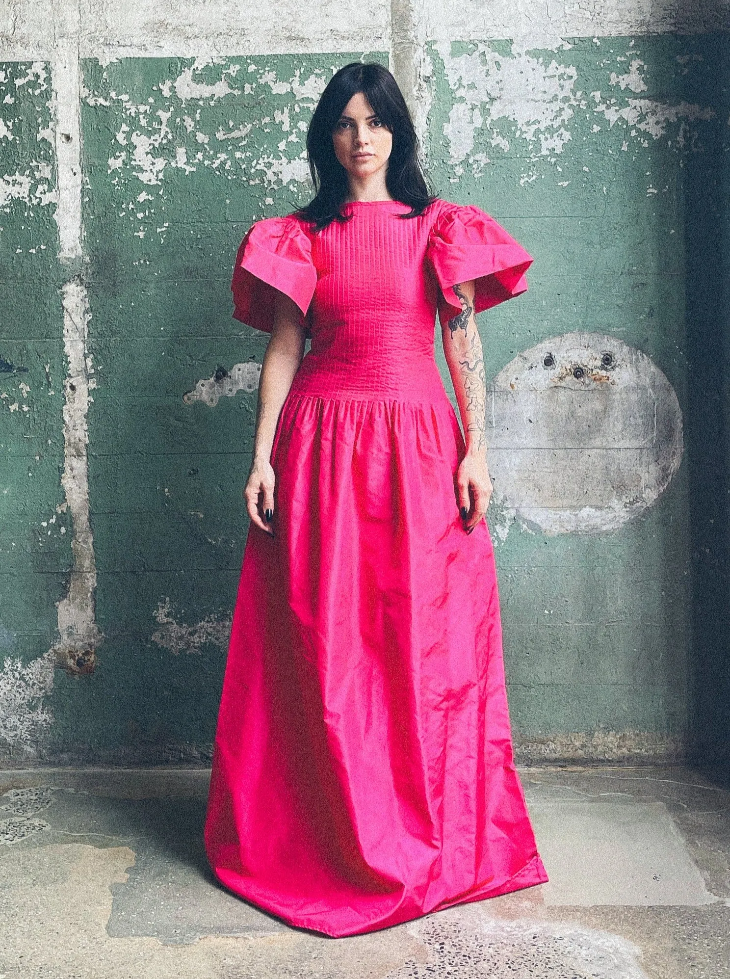 1960s Pierre Cardin Pink Taffeta Gown