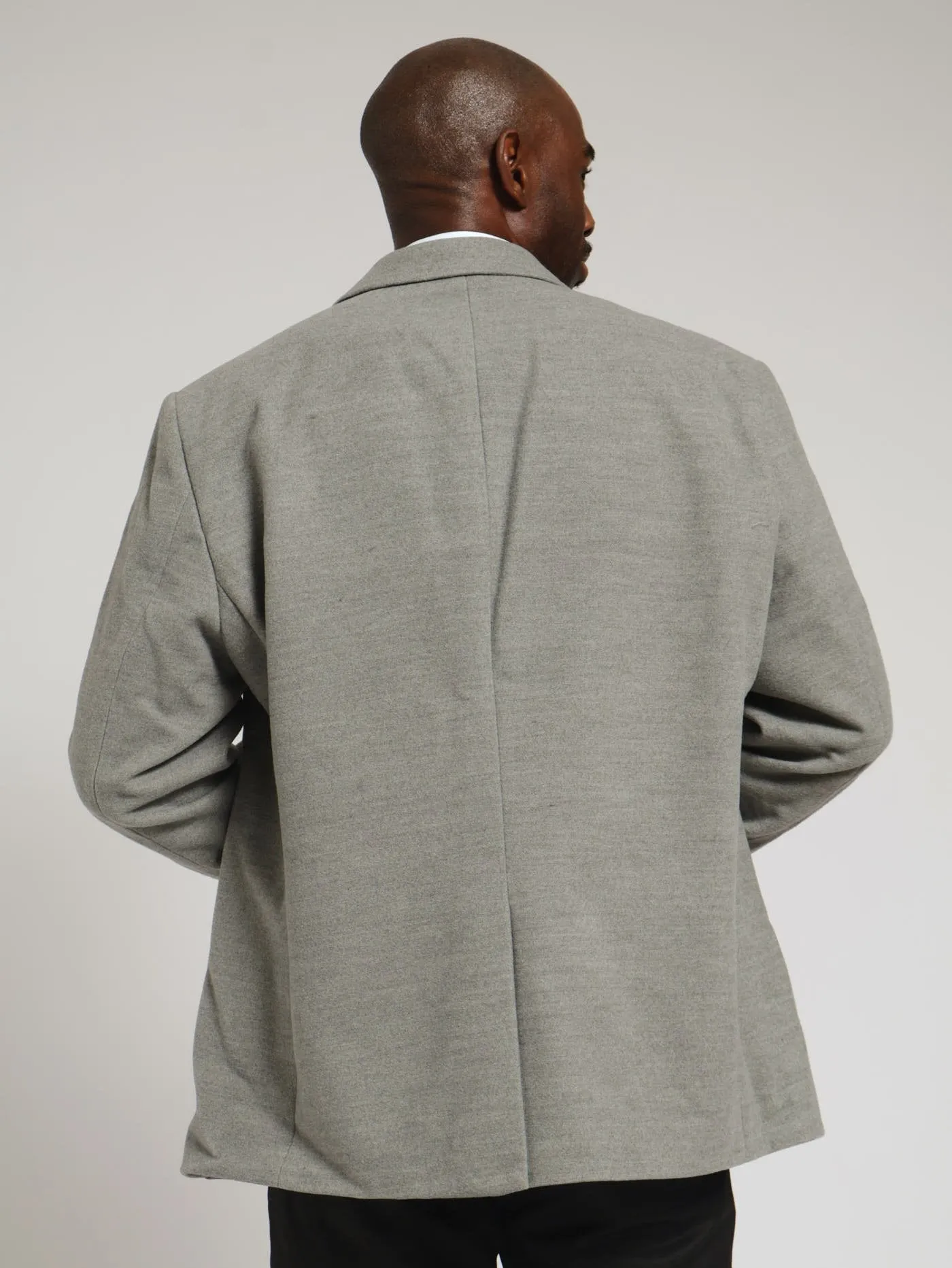 2 Button Melton Coat - Grey Melange