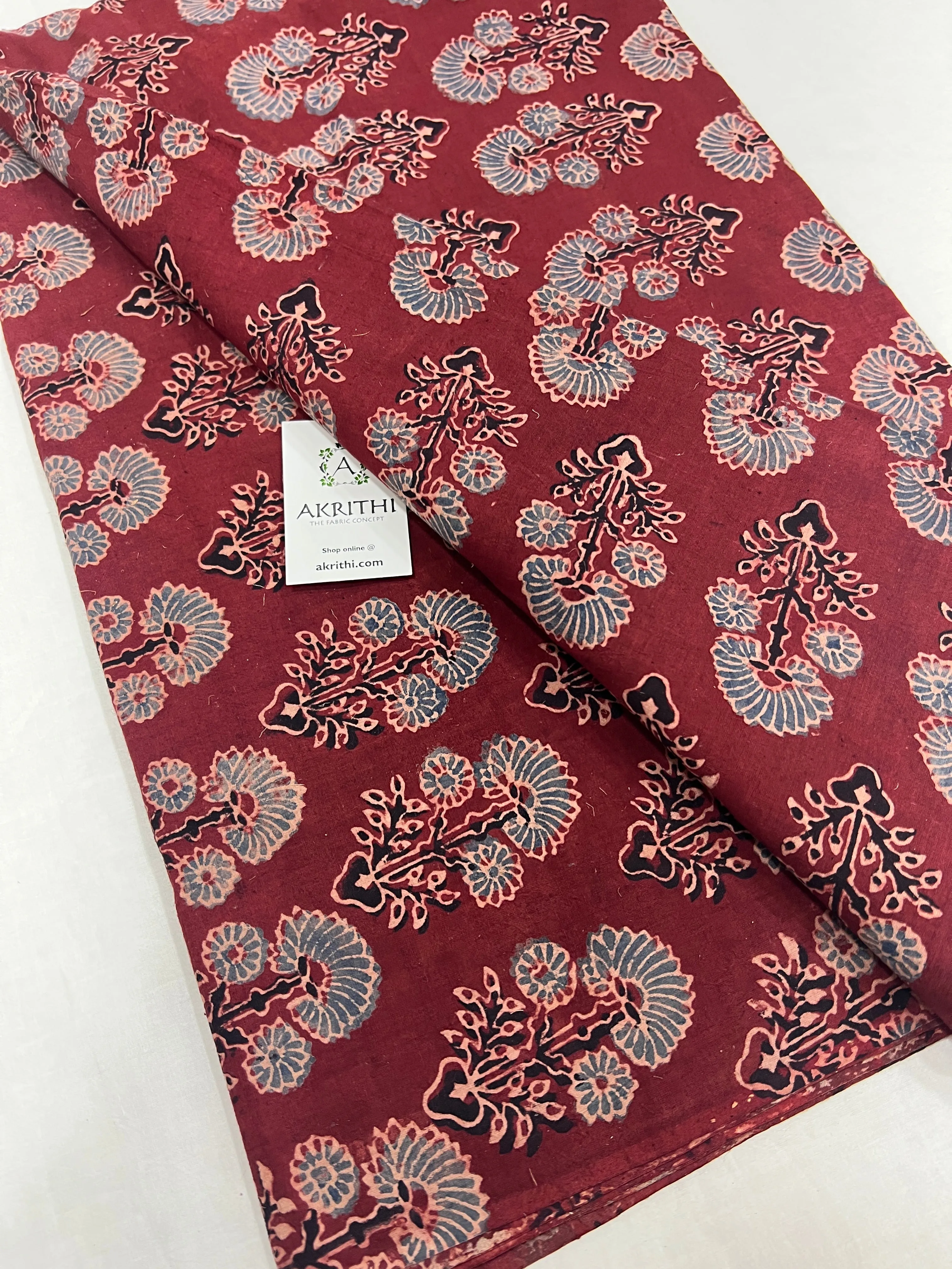 Ajrakh pure cotton fabric