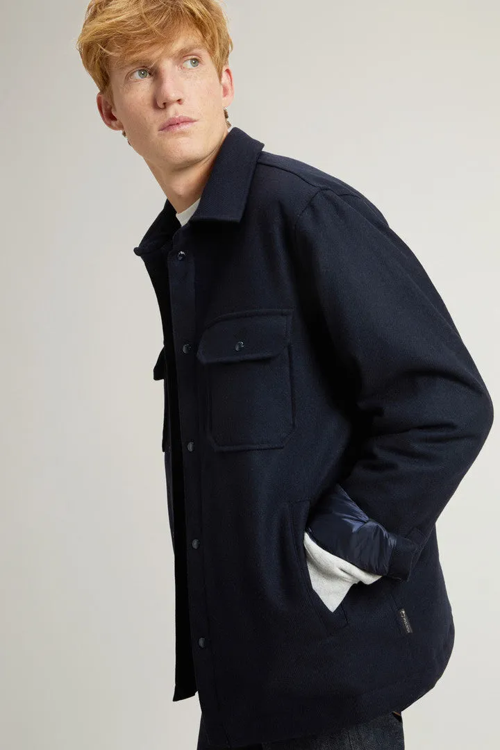 Alaskan Padded Overshirt in Melton Italian Wool Blend