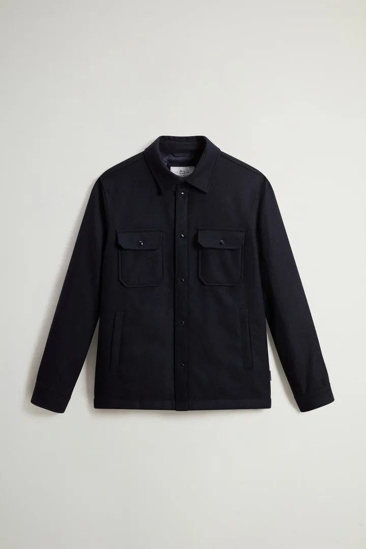 Alaskan Padded Overshirt in Melton Italian Wool Blend