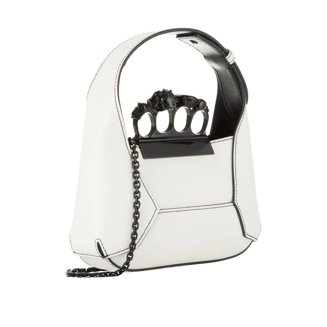 ALEXANDER MCQUEEN Jewelled Hobo Mini Clutch - Soft Ivory