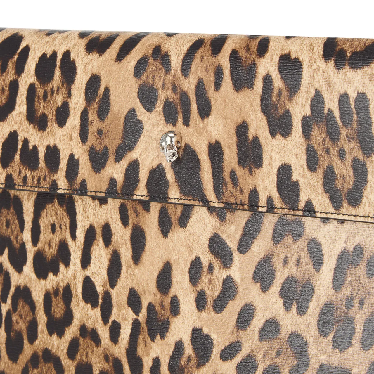 ALEXANDER MCQUEEN Skull Leopard Envelope Clutch - Leopard