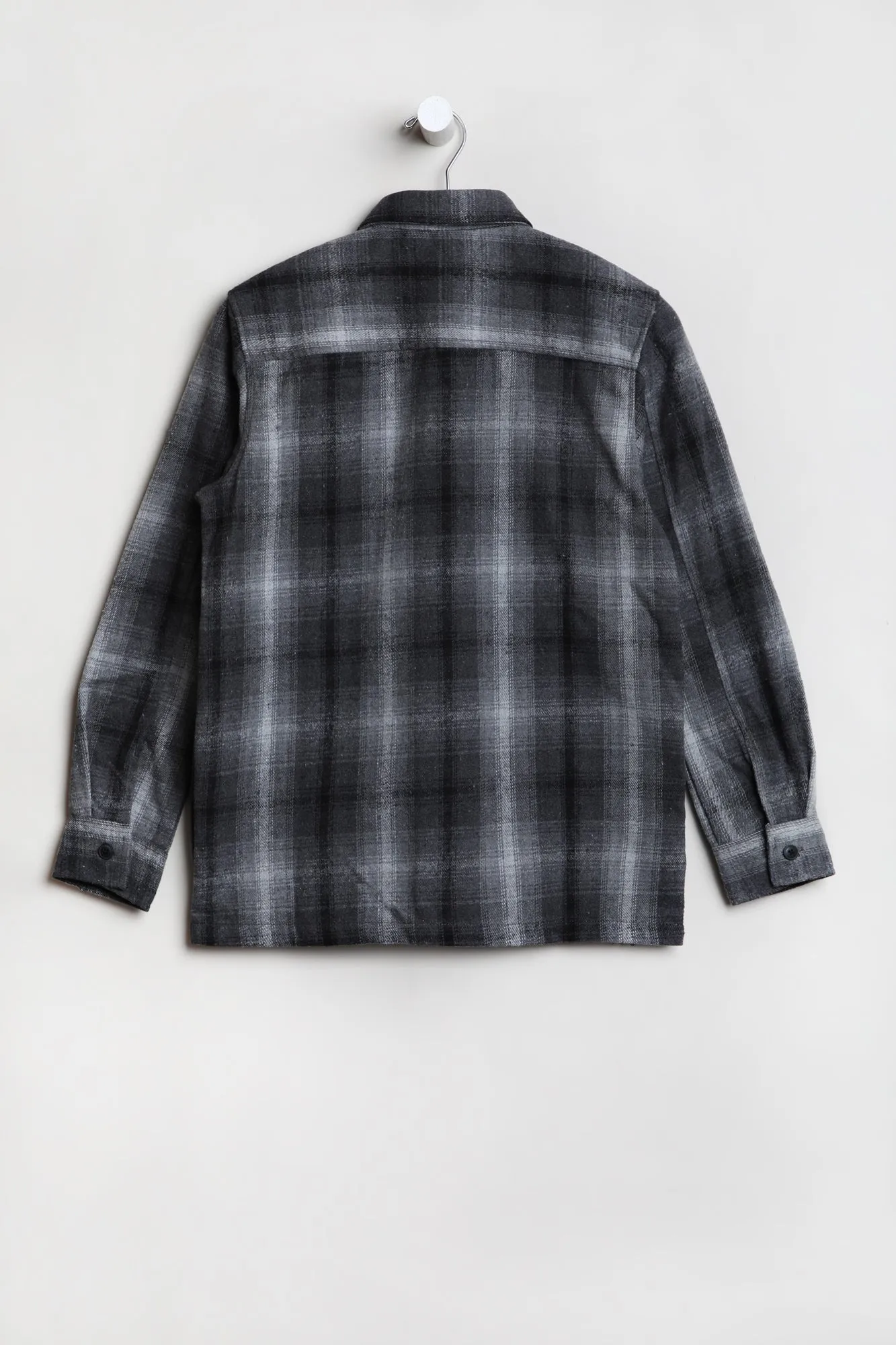 Amnesia Youth Cotton Plaid Button-Up