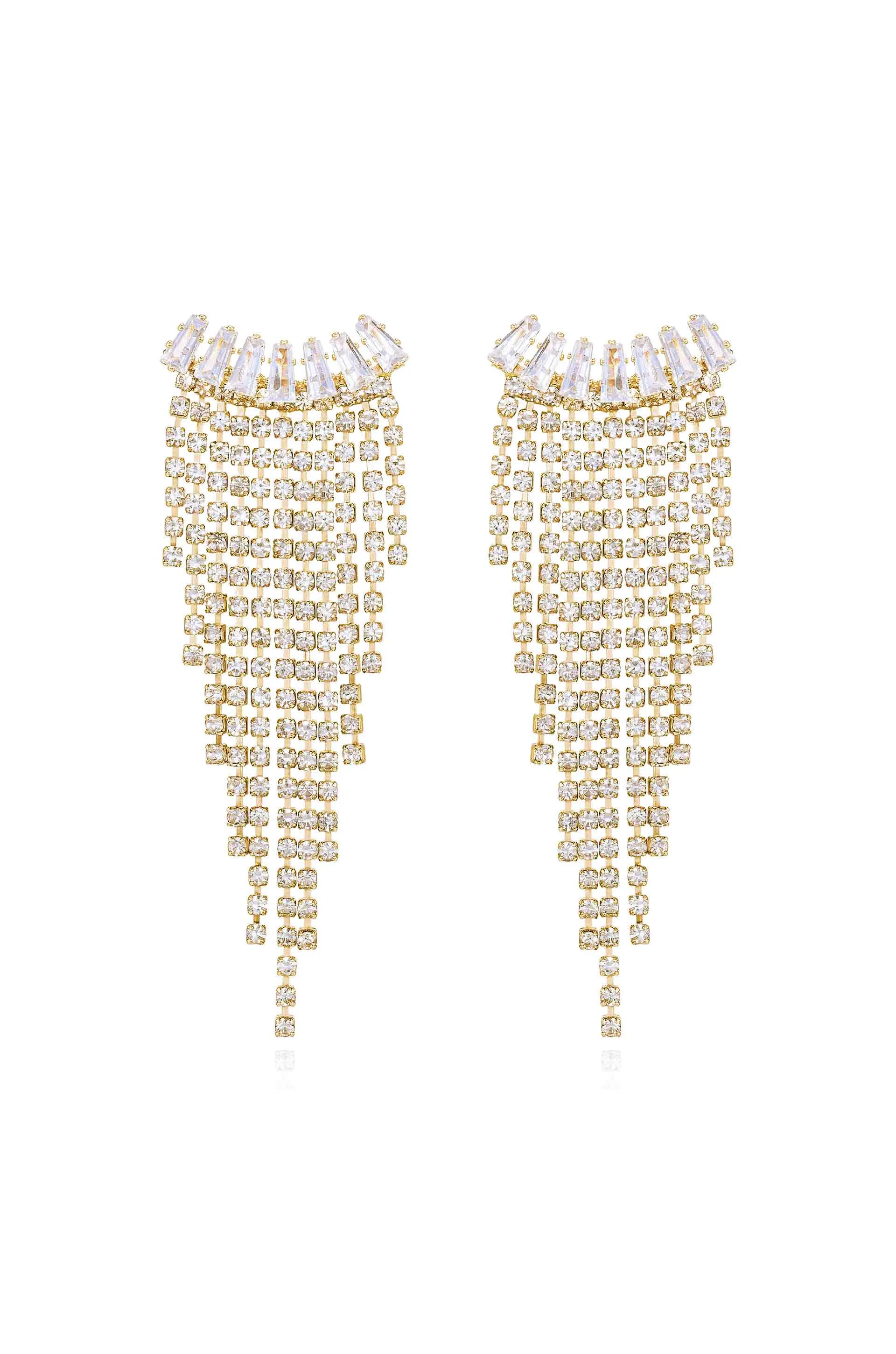 Angel Fringe Crystal Earrings