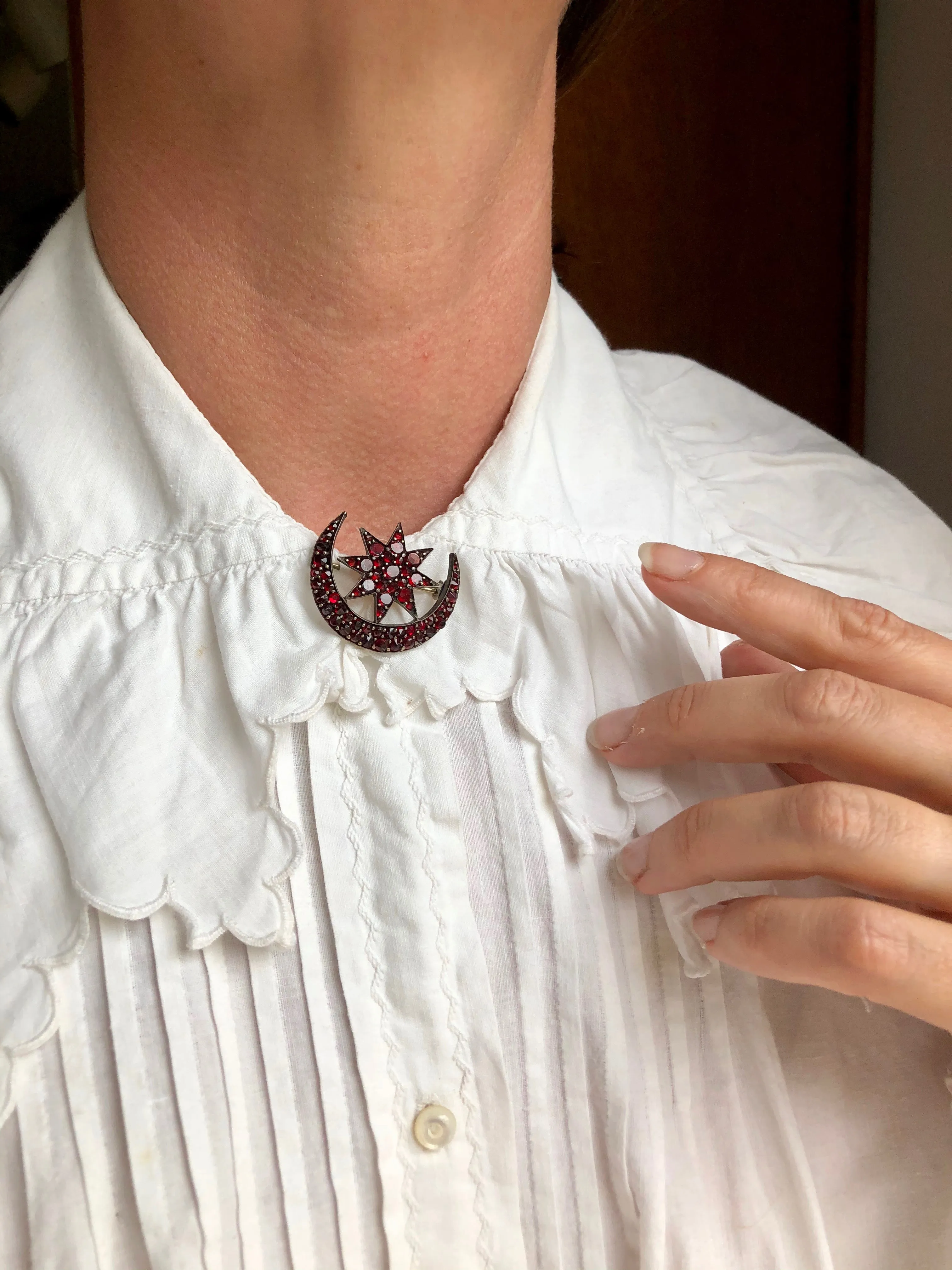 Antique Bohemian Garnet Brooch