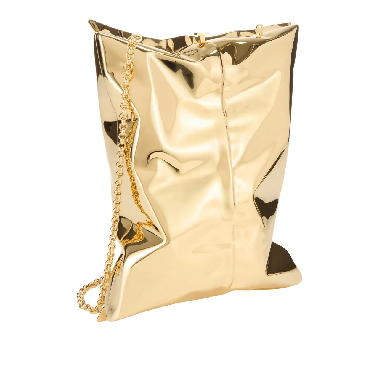 ANYA HINDMARCH Crisp Packet Clutch - Pale Gold