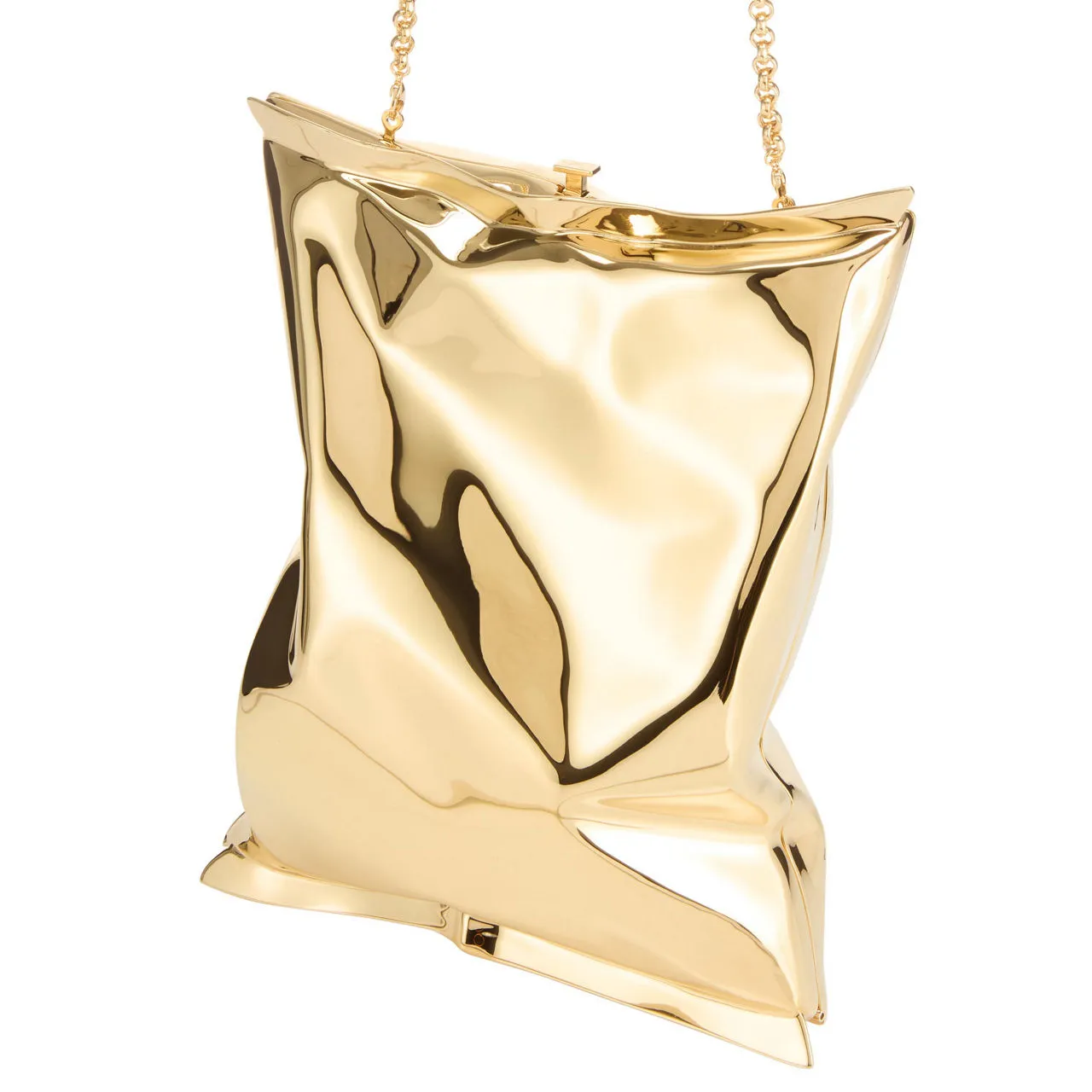 ANYA HINDMARCH Crisp Packet Clutch - Pale Gold