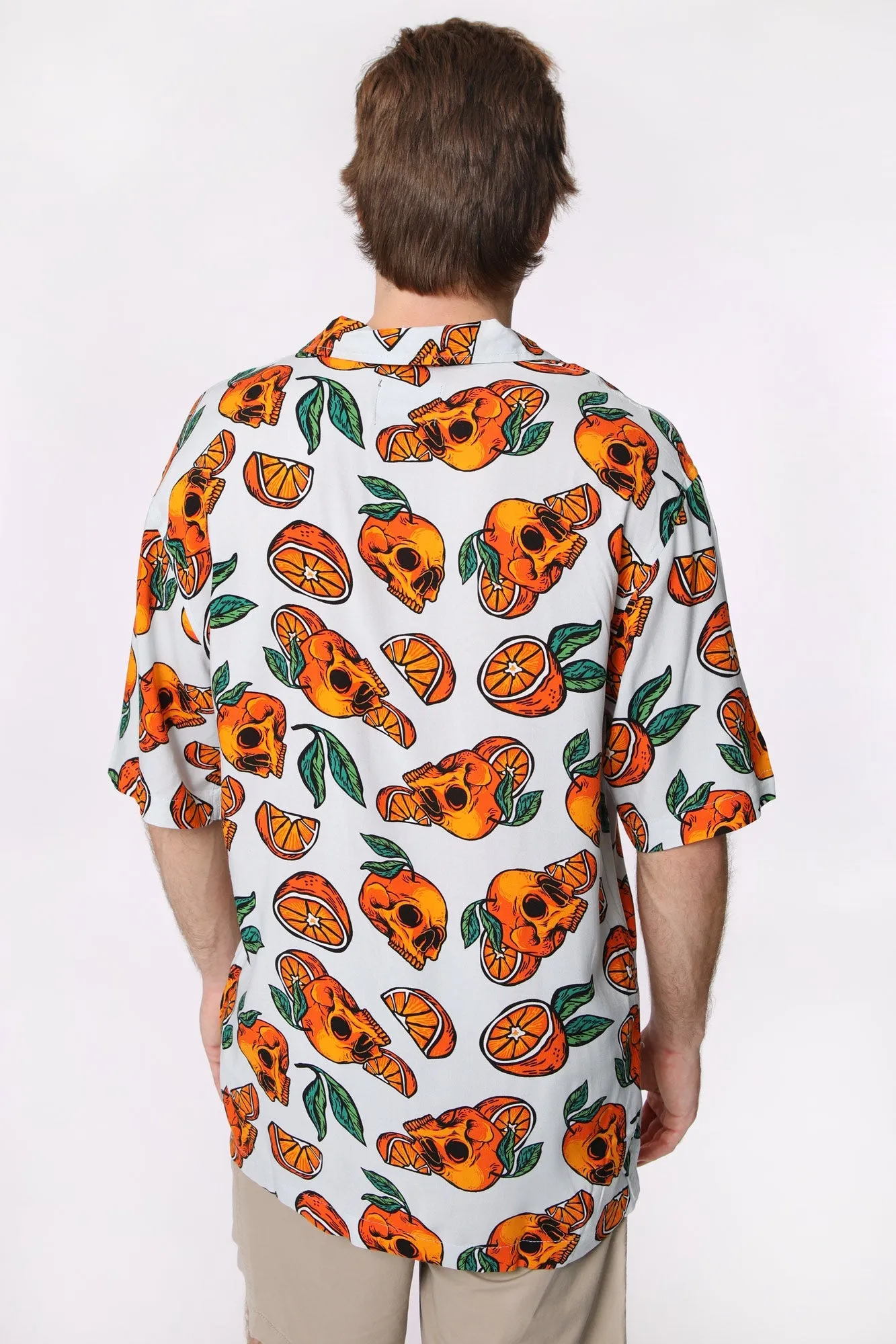 Arsenic Mens Printed Rayon Button-Up