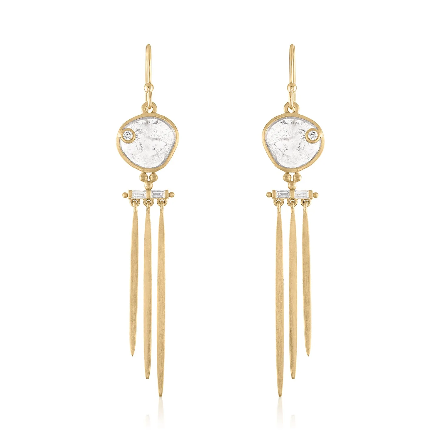 ASTER DIAMOND SLICE FRINGE EARRINGS