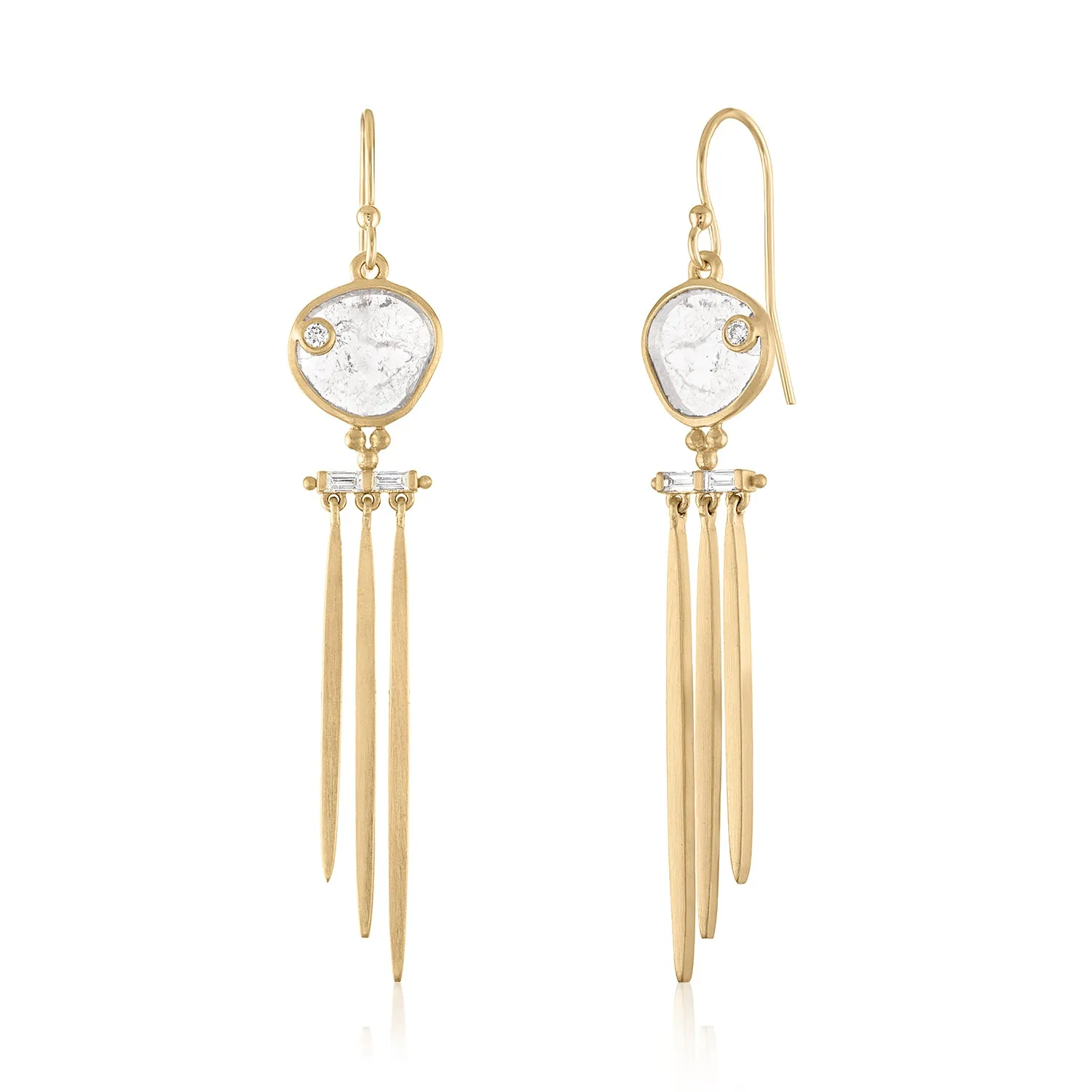 ASTER DIAMOND SLICE FRINGE EARRINGS