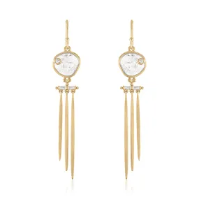 ASTER DIAMOND SLICE FRINGE EARRINGS