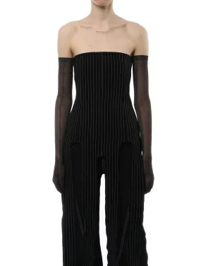 AVAVAV Pinstripe Fringe Top