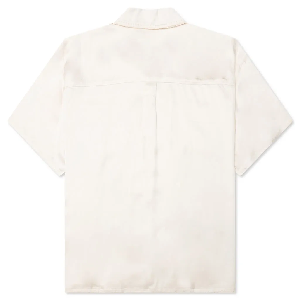 B-Summer Blanket Stitch Woven Shirt - Bone