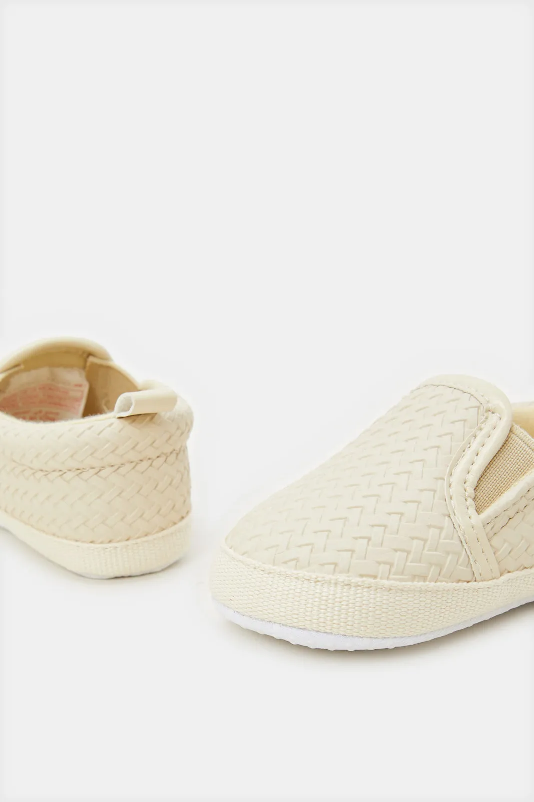 Baby Beige Slip on Pram Shoe