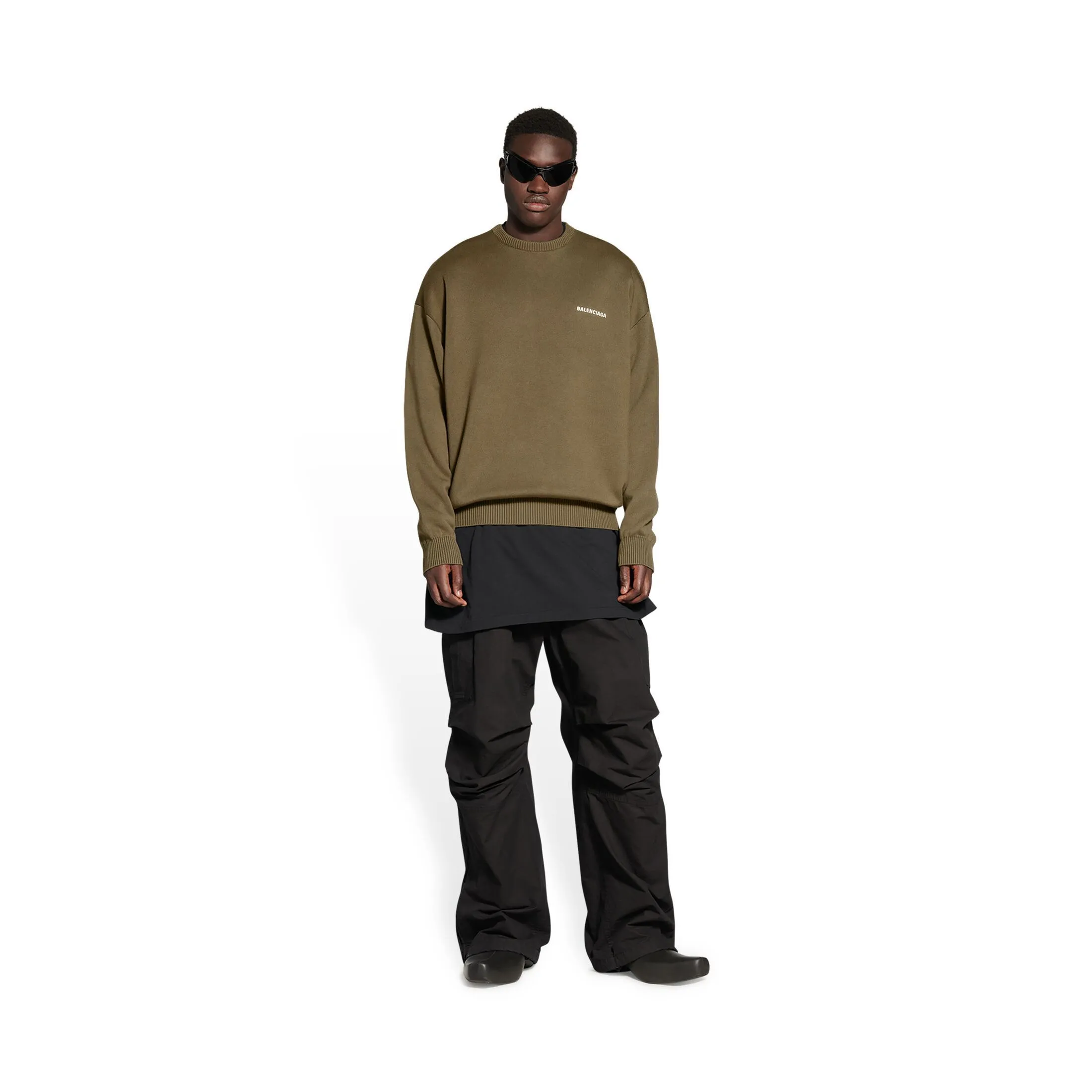 BALENCIAGA  |Crew Neck Unisex Street Style Long Sleeves Plain Cotton