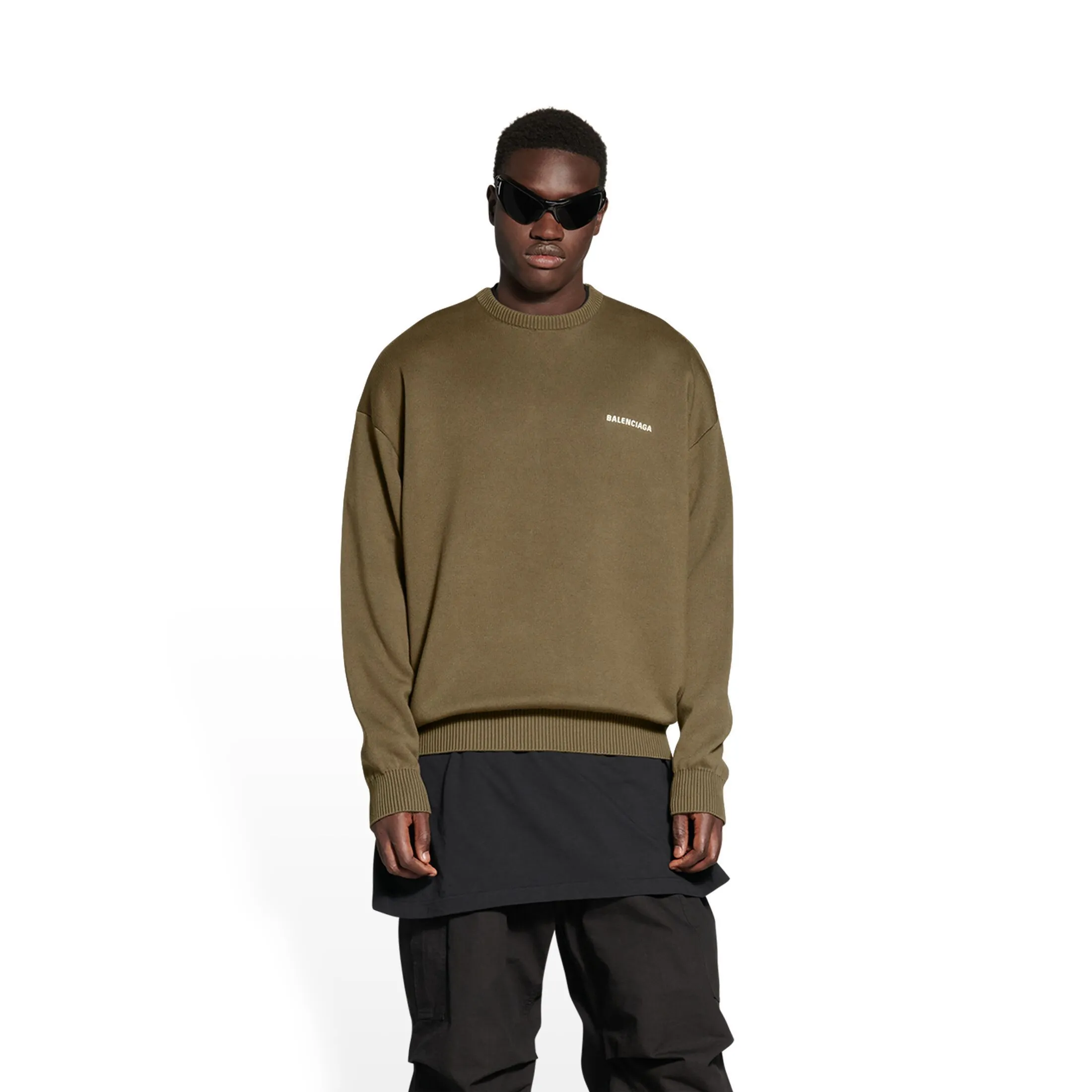 BALENCIAGA  |Crew Neck Unisex Street Style Long Sleeves Plain Cotton