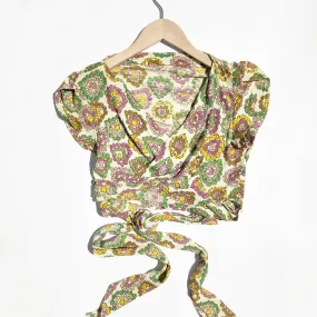 Beautiful Rayon Print Wrap top size 8-12