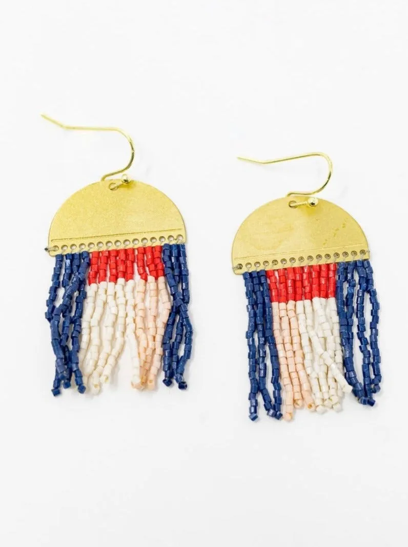 Birdie Abstract Fringe Earring