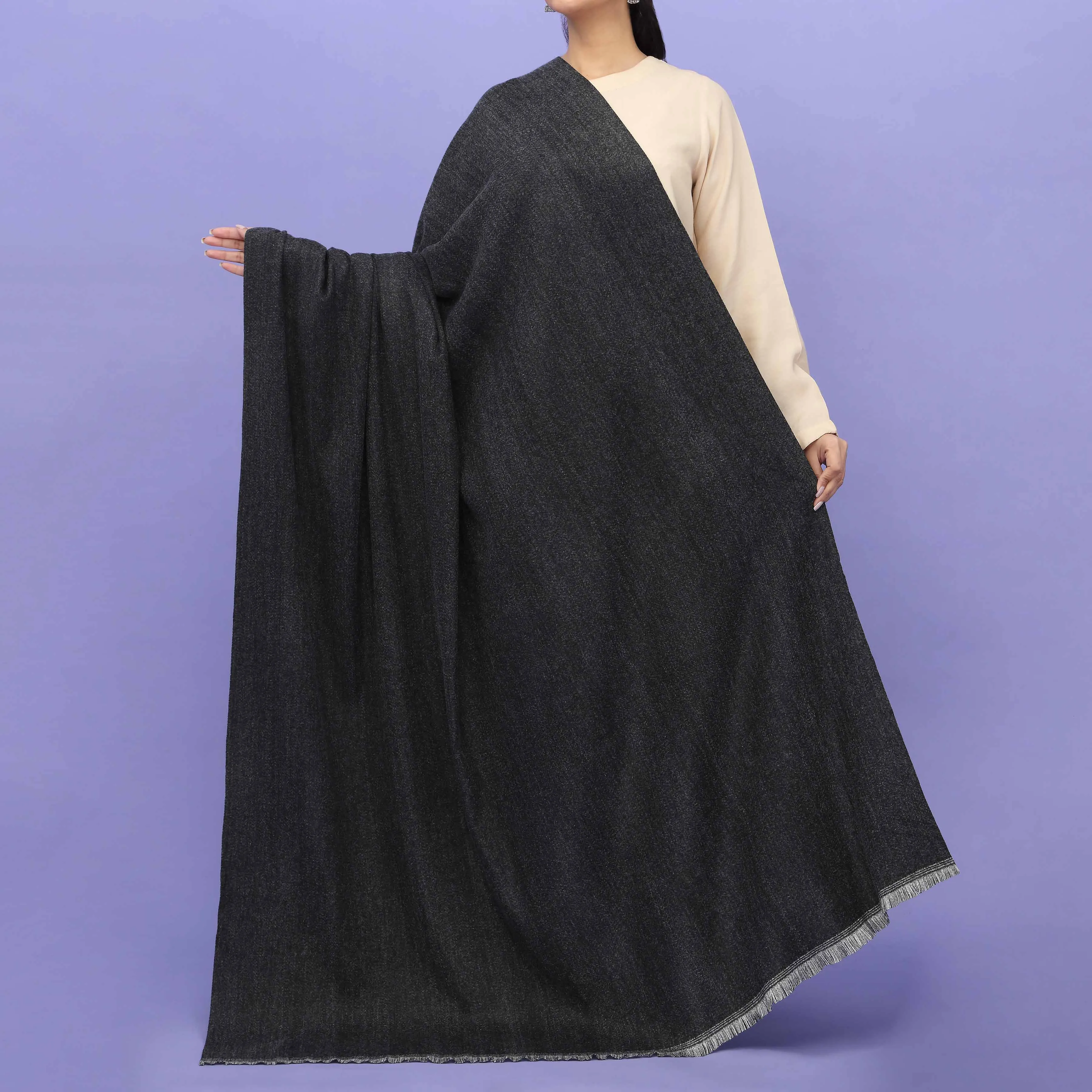 Black Acrylic Winter Shawl PN4327