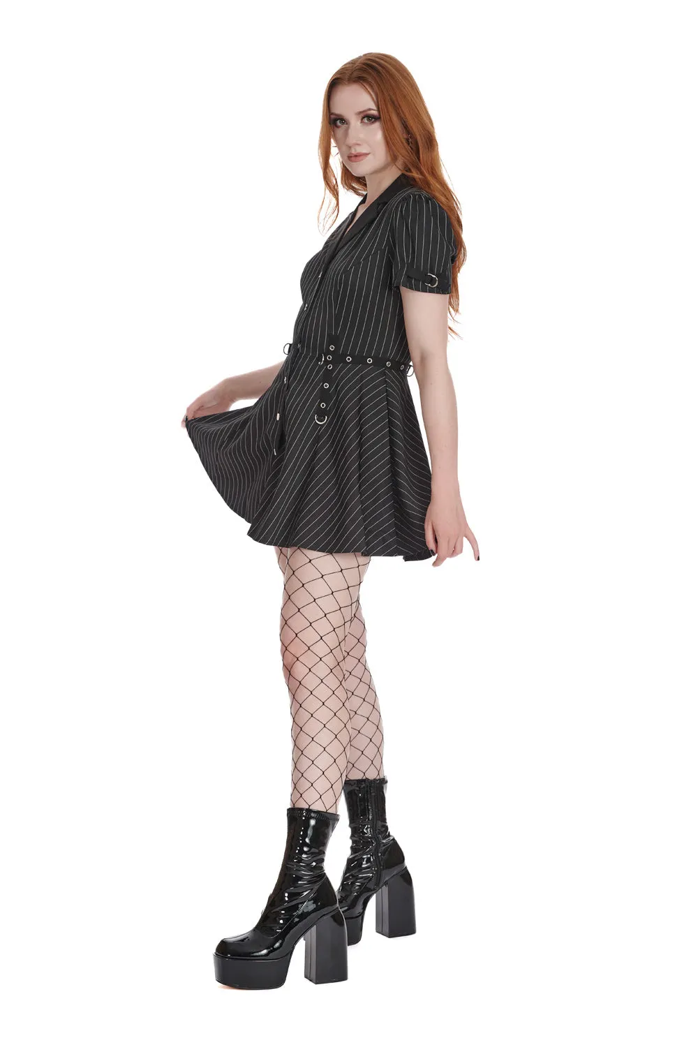 BLACK CORE BUTTON UP DRESS