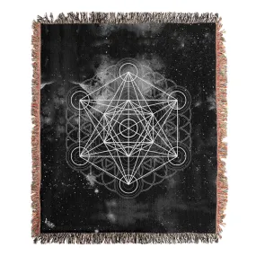 BLACK SPACE METATRONS WOVEN  BLANKET