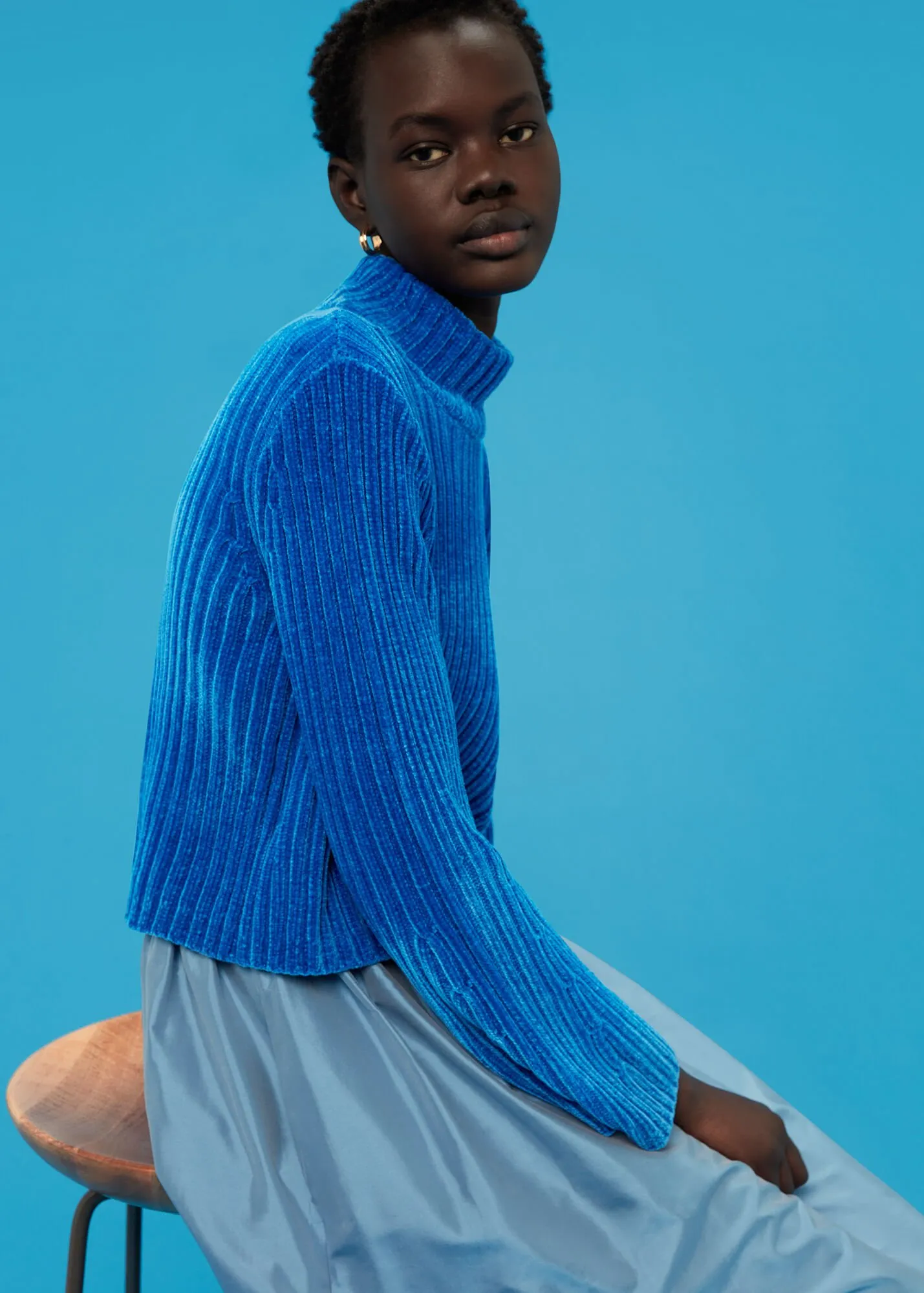 Blue Chenille Knit