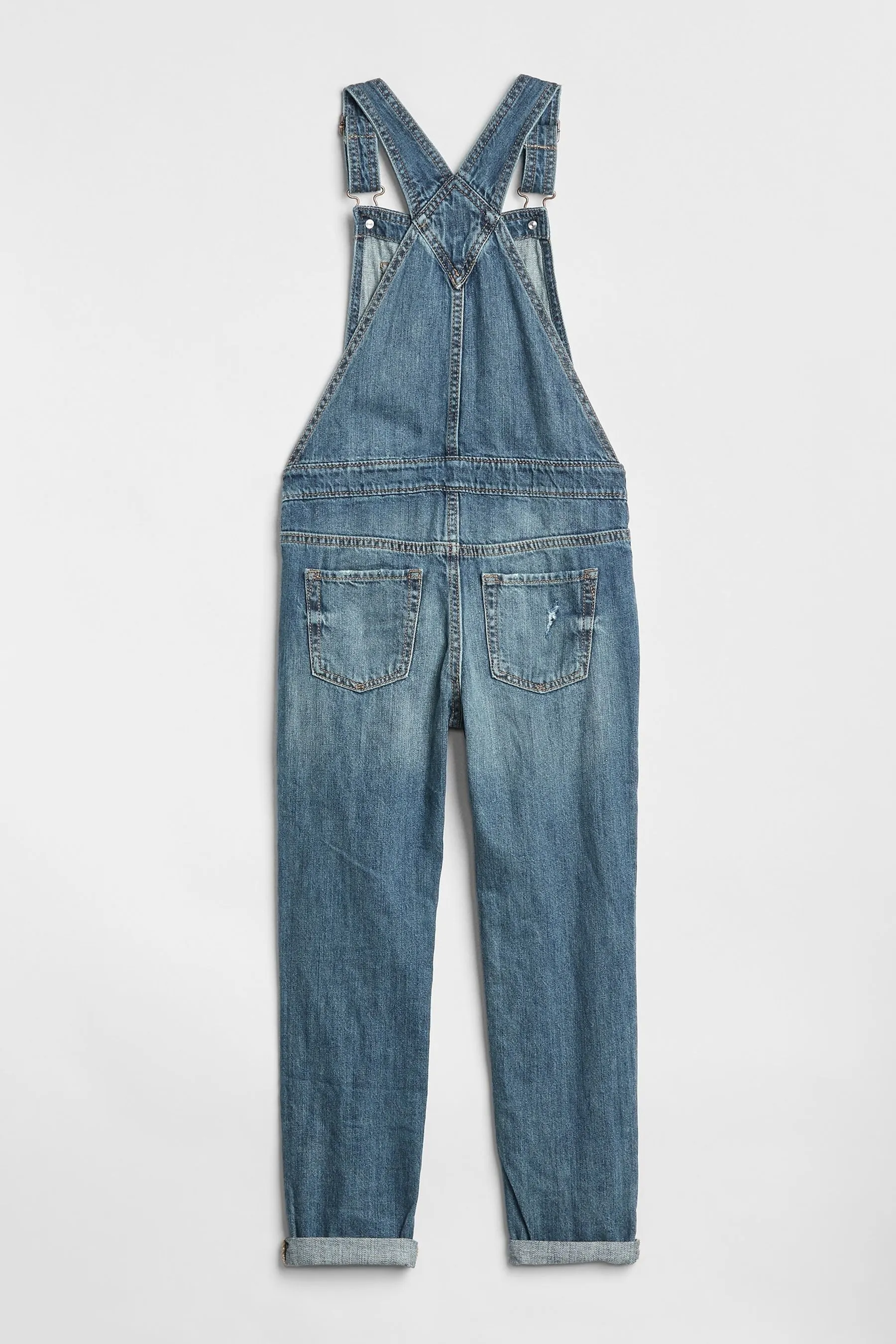 Blue Distressed Overalls