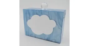 Blue Pink Today is Cloudy Cloud Acrylic Rectangular Evening Clutch Purse Jewelry Box