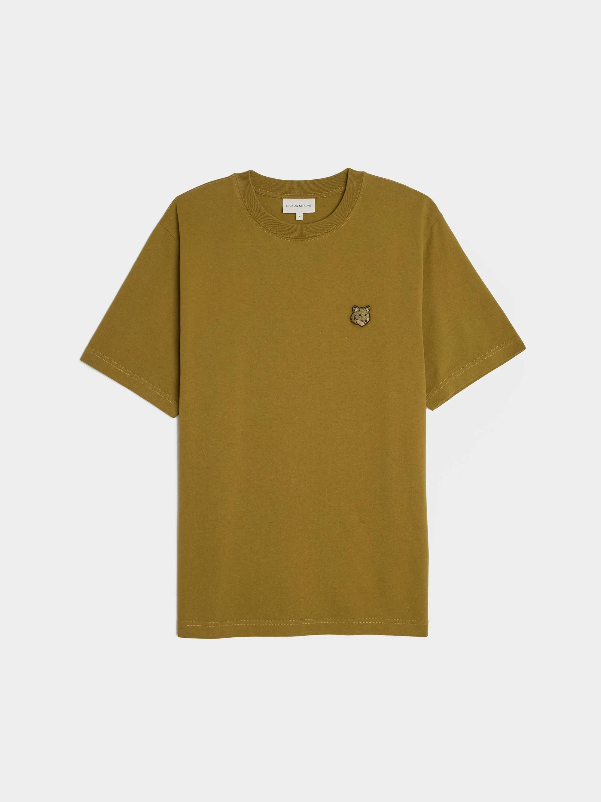 Bold Fox Head Patch Comfort Tee Shirt, Khaki Green