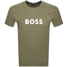 BOSS Logo T Shirt Khaki