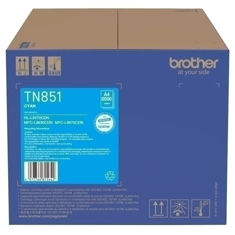 Brother TN851 Toner Ink Cartridge Set Black/Cyan/Yellow/Magenta TN-851 Genuine Original