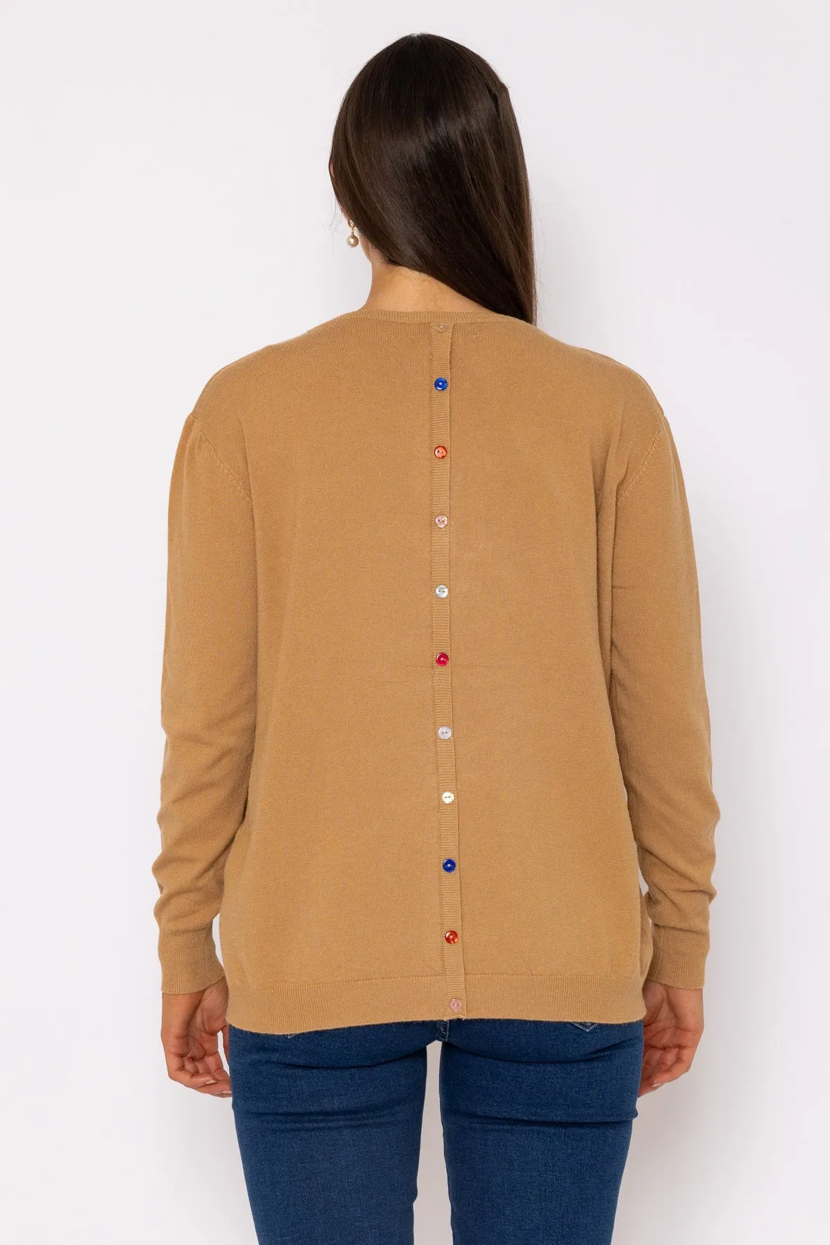 Button Detail Knit in Camel