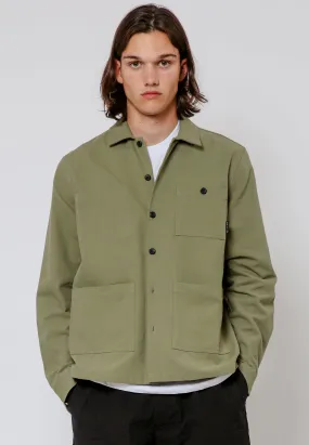 BUTTON UP OVER SHIRT DRILL LIGHT KHAKI