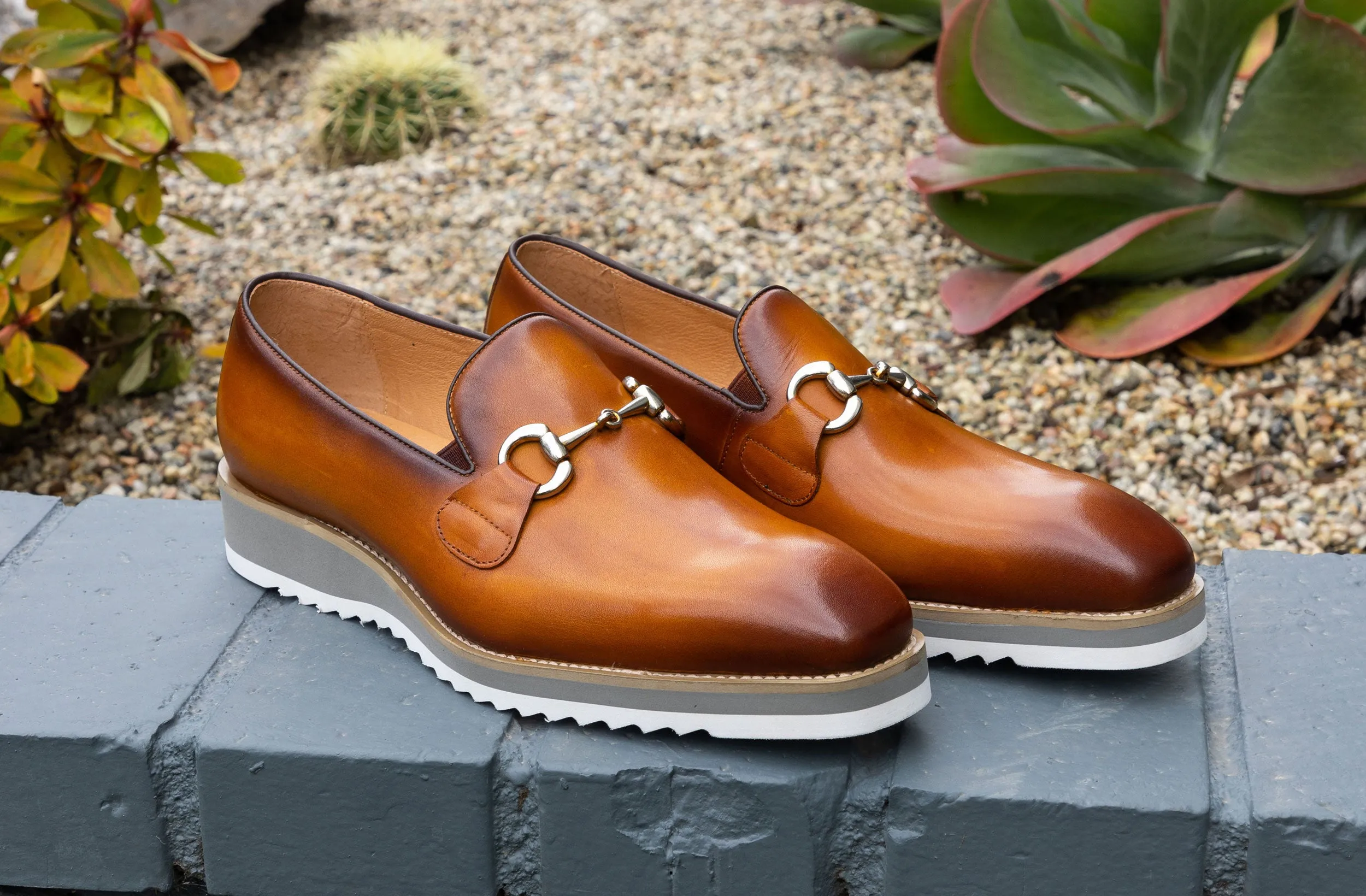 Calfskin Slip-On Horsebit Loafer Cognac