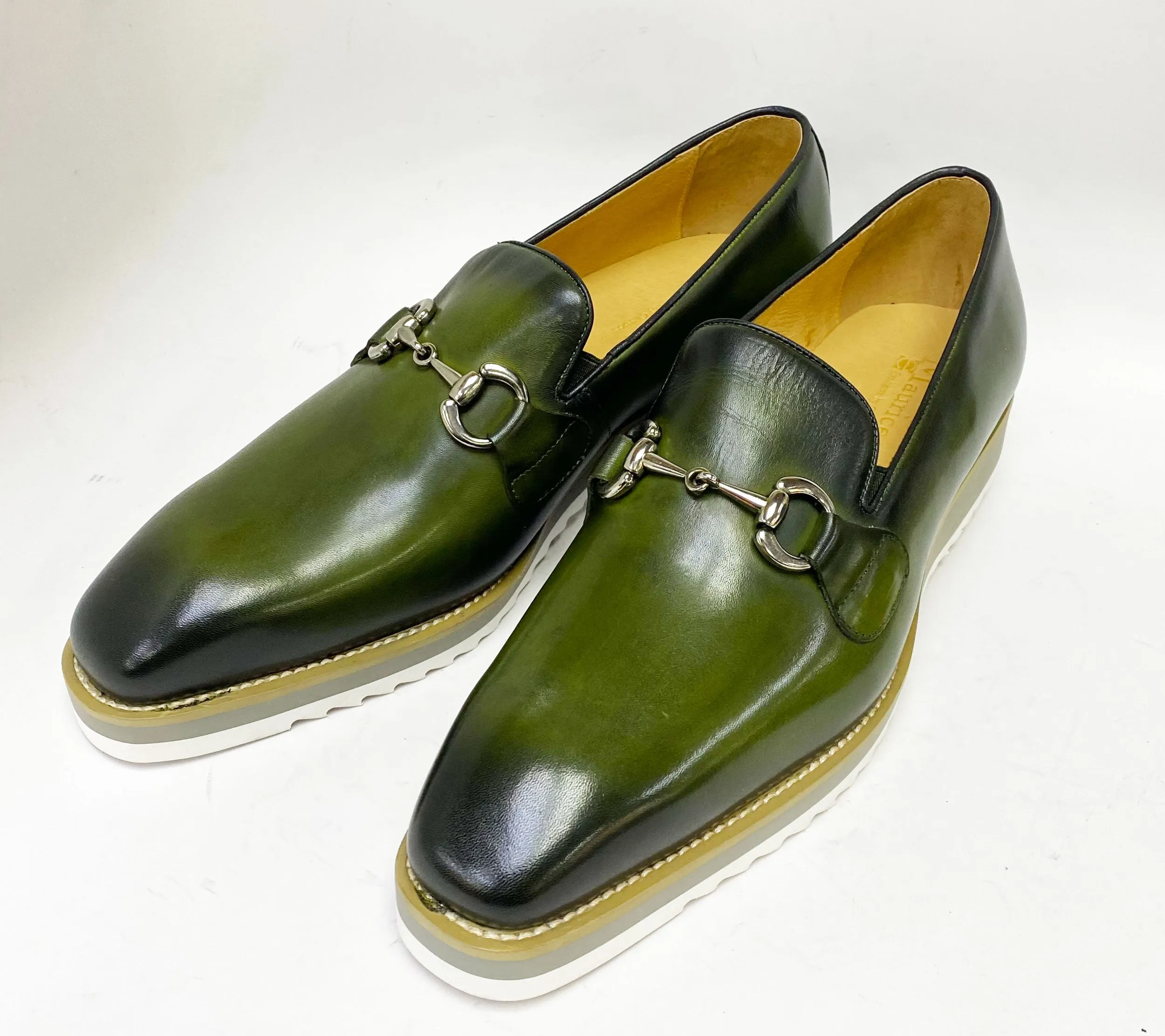 Calfskin Slip-On Horsebit Loafer Olive