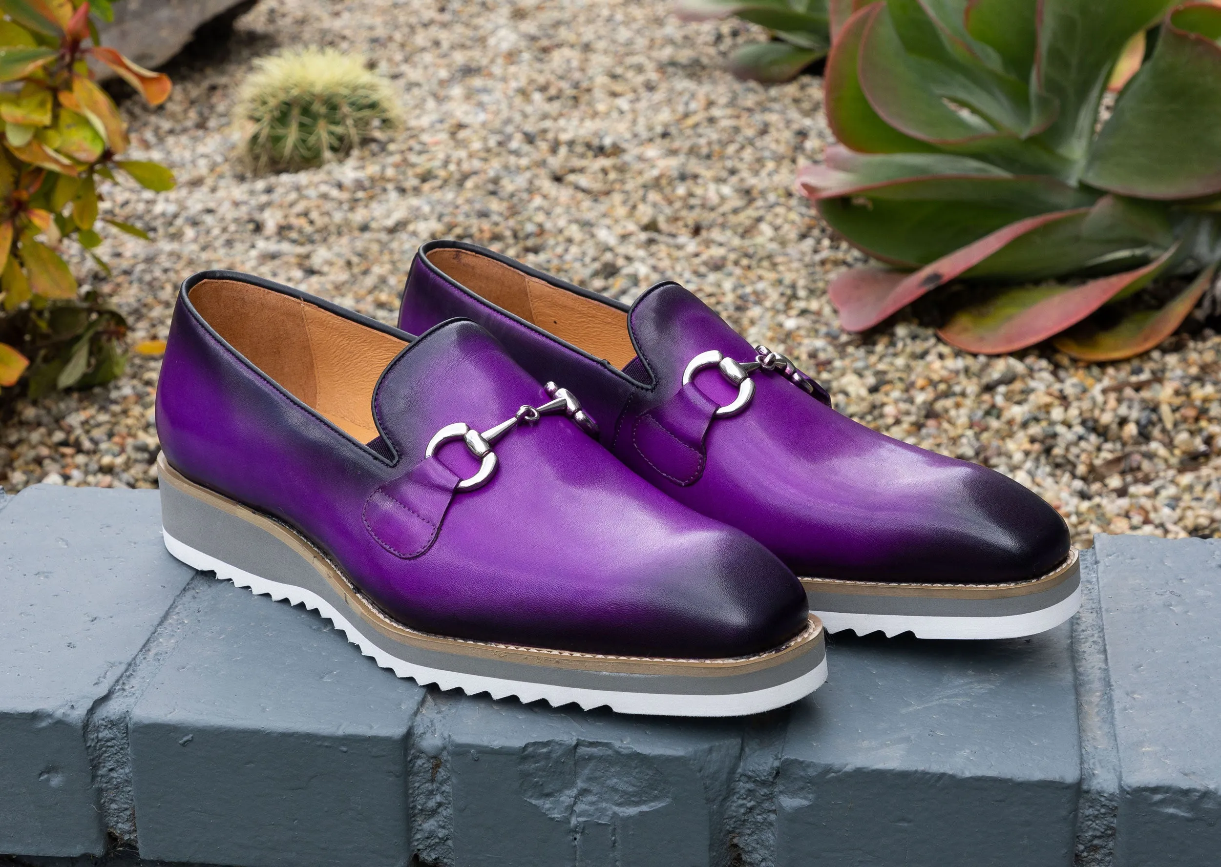 Calfskin Slip-On Horsebit Loafer Purple