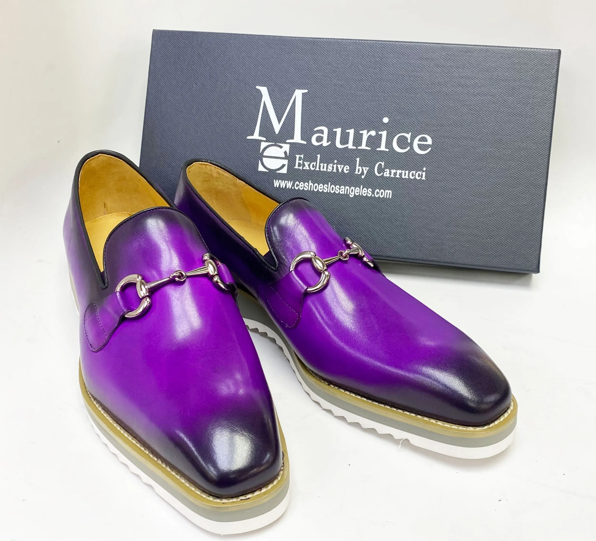 Calfskin Slip-On Horsebit Loafer Purple